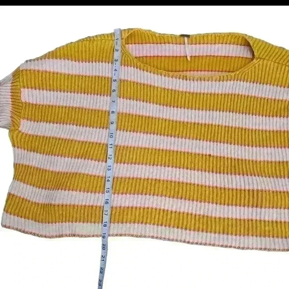 Free People Womens Just My Stripe Oversized Long Sleeve Ribbed Sweater M - Picture 10 of 14